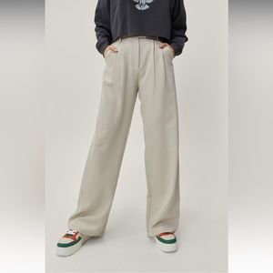 Nasty Gal- Super Wide Leg Notch Twill Pants
